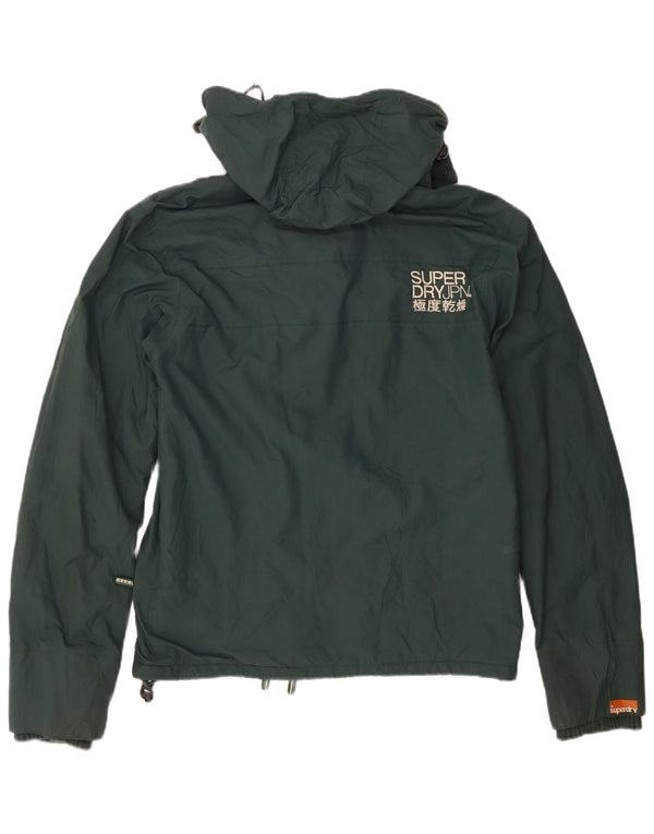 Giacca a vento con cappuccio da uomo Superdry UK 38 nylon verde medio
