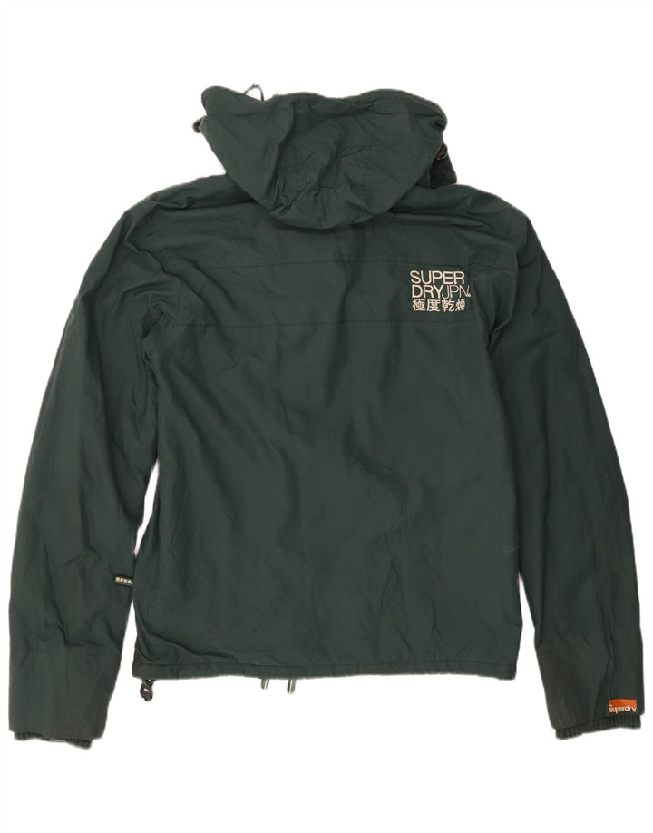 Giacca a vento con cappuccio da uomo Superdry UK 38 nylon verde medio