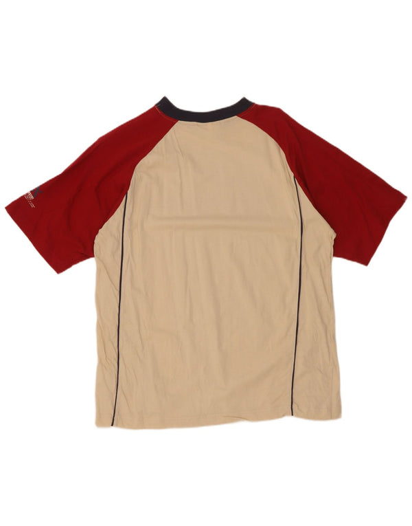 T-shirt grafica da uomo Asics, taglia grande, in cotone color block bianco sporco