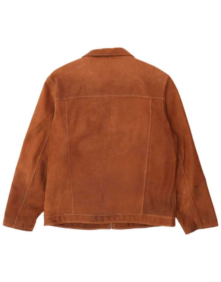 Giacca in pelle da uomo David Moore IT 50 Large in pelle marrone