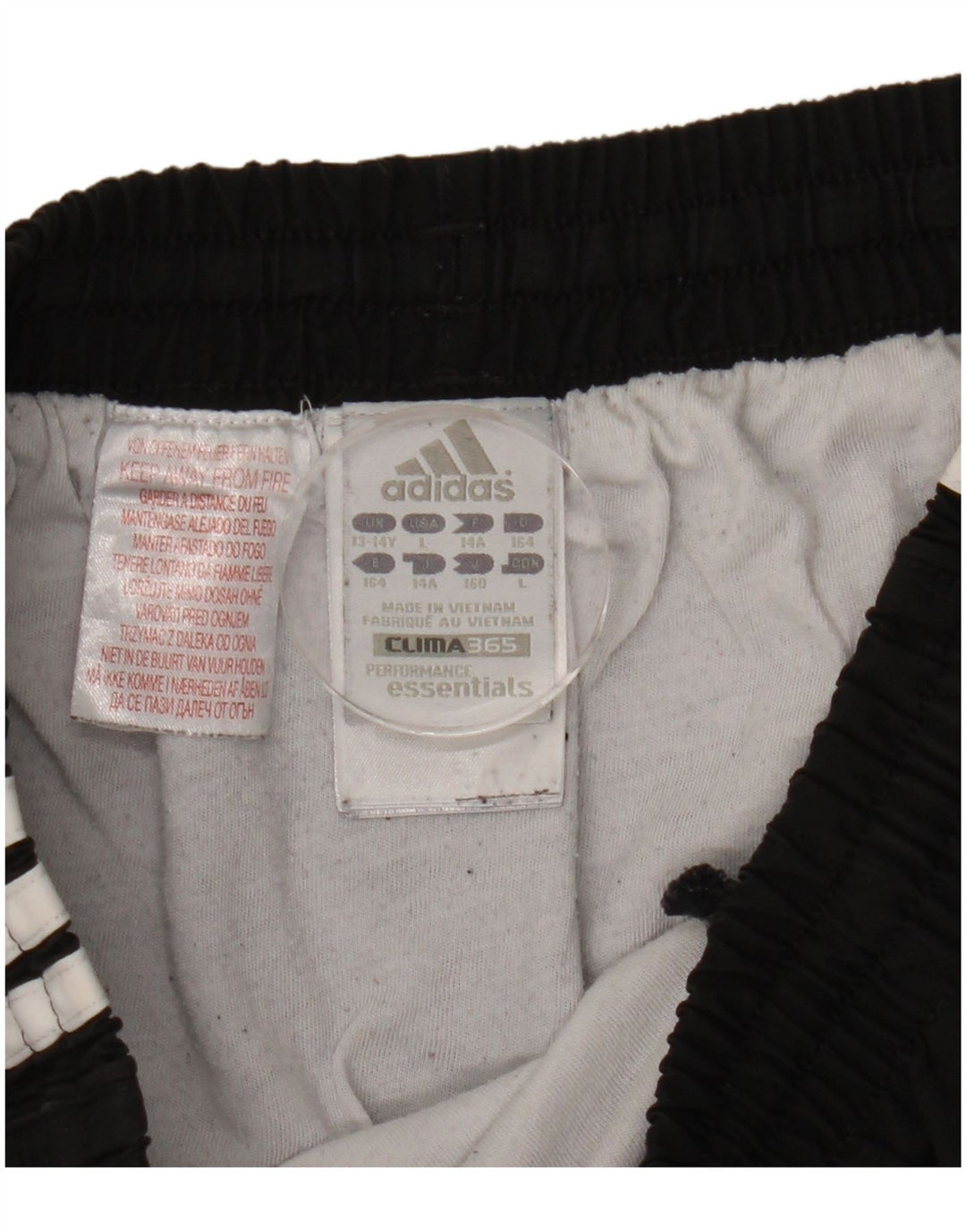 Pantaloncini sportivi Adidas Clima 365 da ragazzo 13-14 anni in poliestere nero