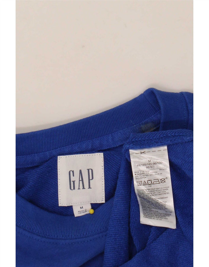 Gap Felpa con grafica da donna Maglione UK 14 Cotone blu medio