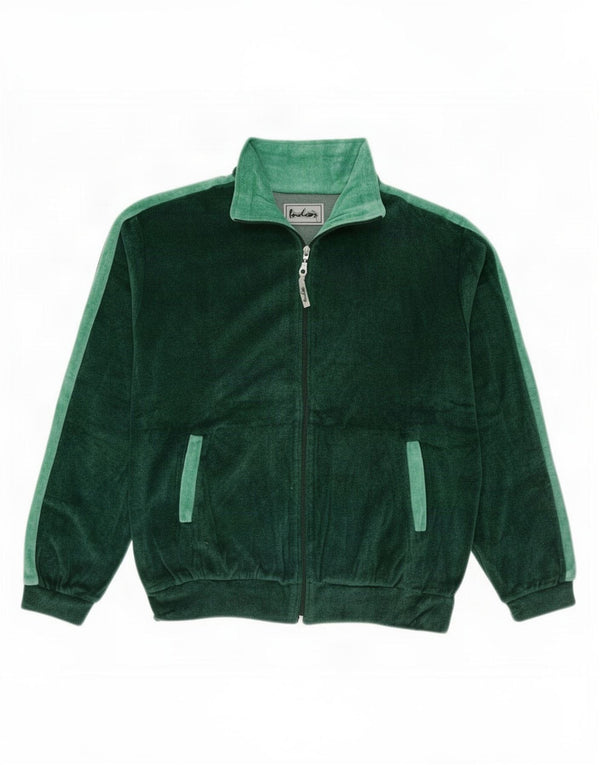 Giacca da tuta oversize vintage da donna UK 16 Large Green Colourblock