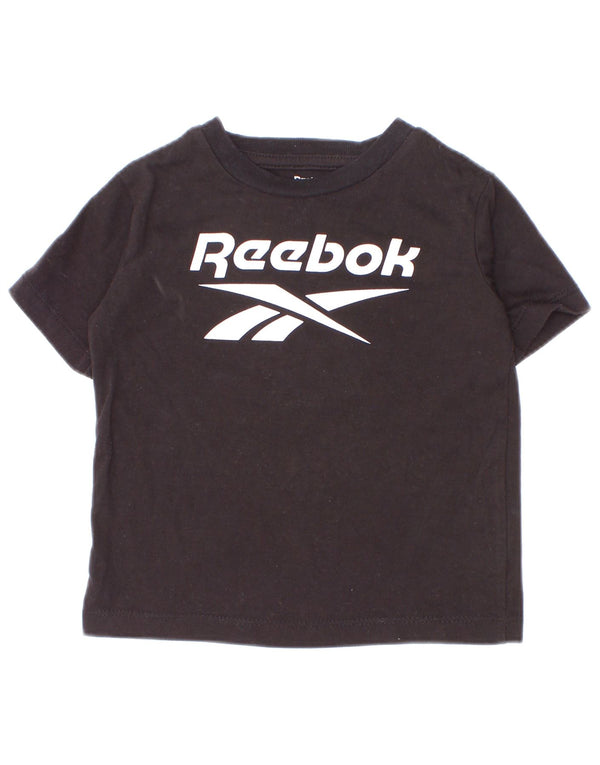 T-shirt grafica Reebok per neonato 12-18 mesi in cotone nero