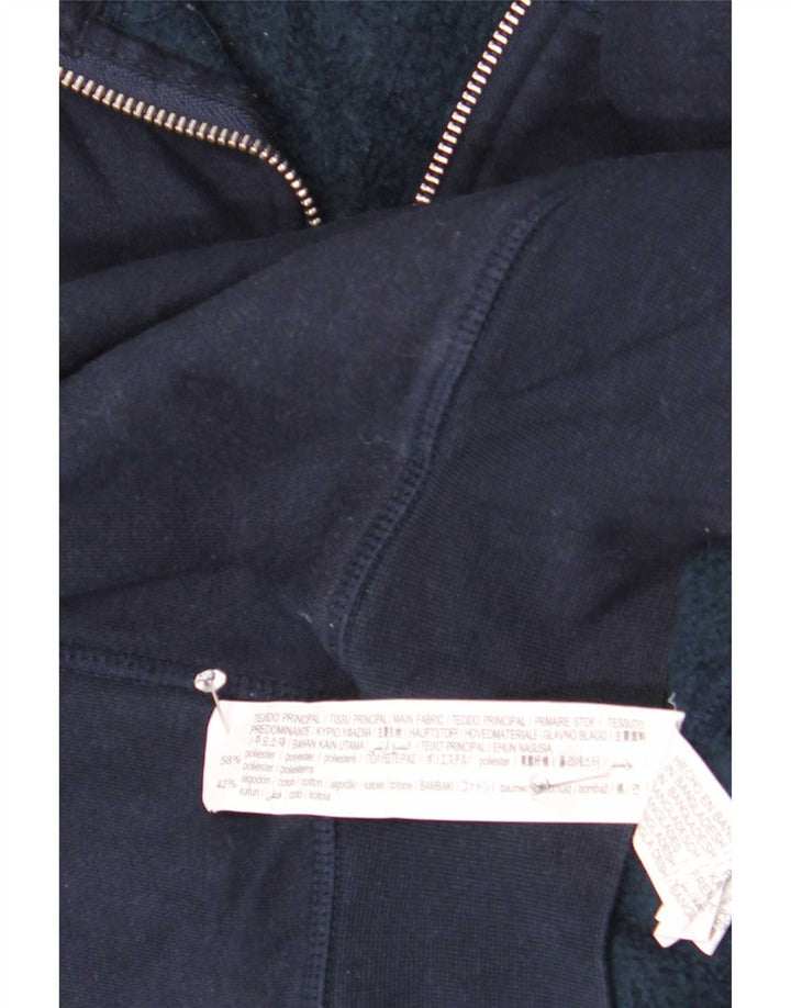 Felpa Zara da uomo con collo con zip, maglione medio, blu navy in poliestere
