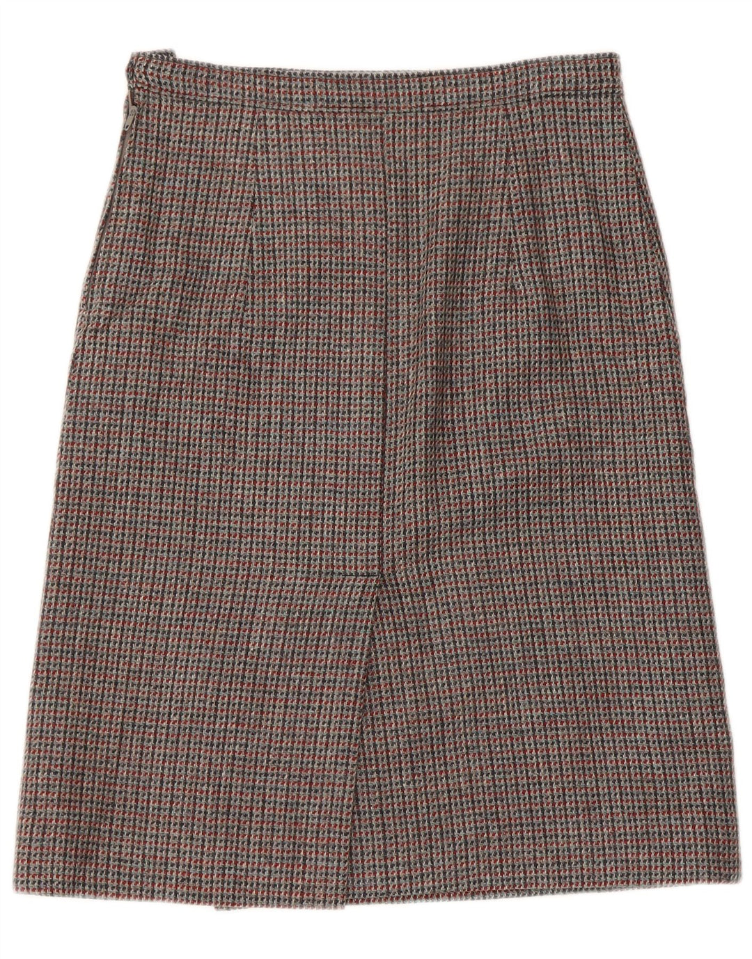 Gonna a trapezio da donna vintage W30 pied de poule grigio medio