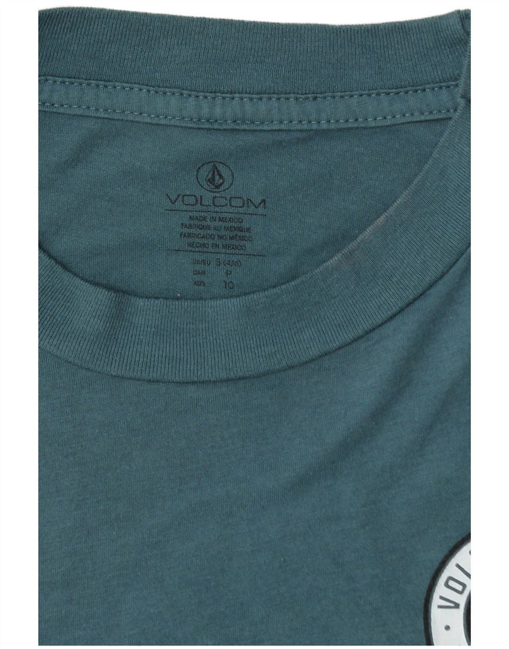 T-shirt grafica corta da donna vestibilità ampia Volcom taglia 4/6 piccola blu