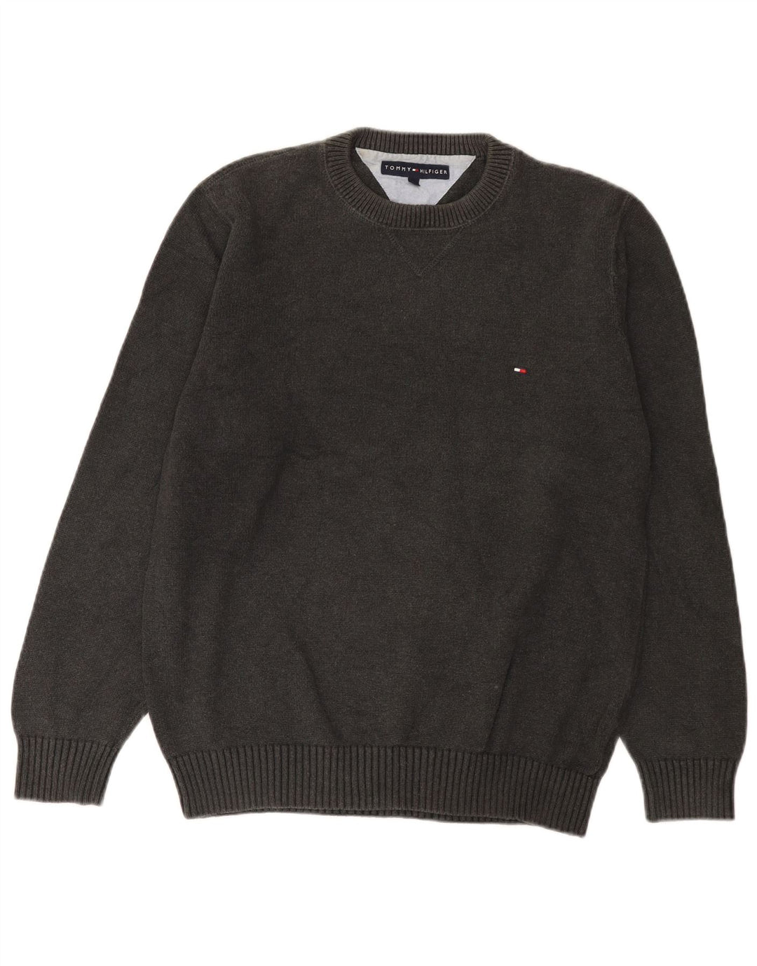 Maglione maglione girocollo da uomo Tommy Hilfiger in cotone grigio medio