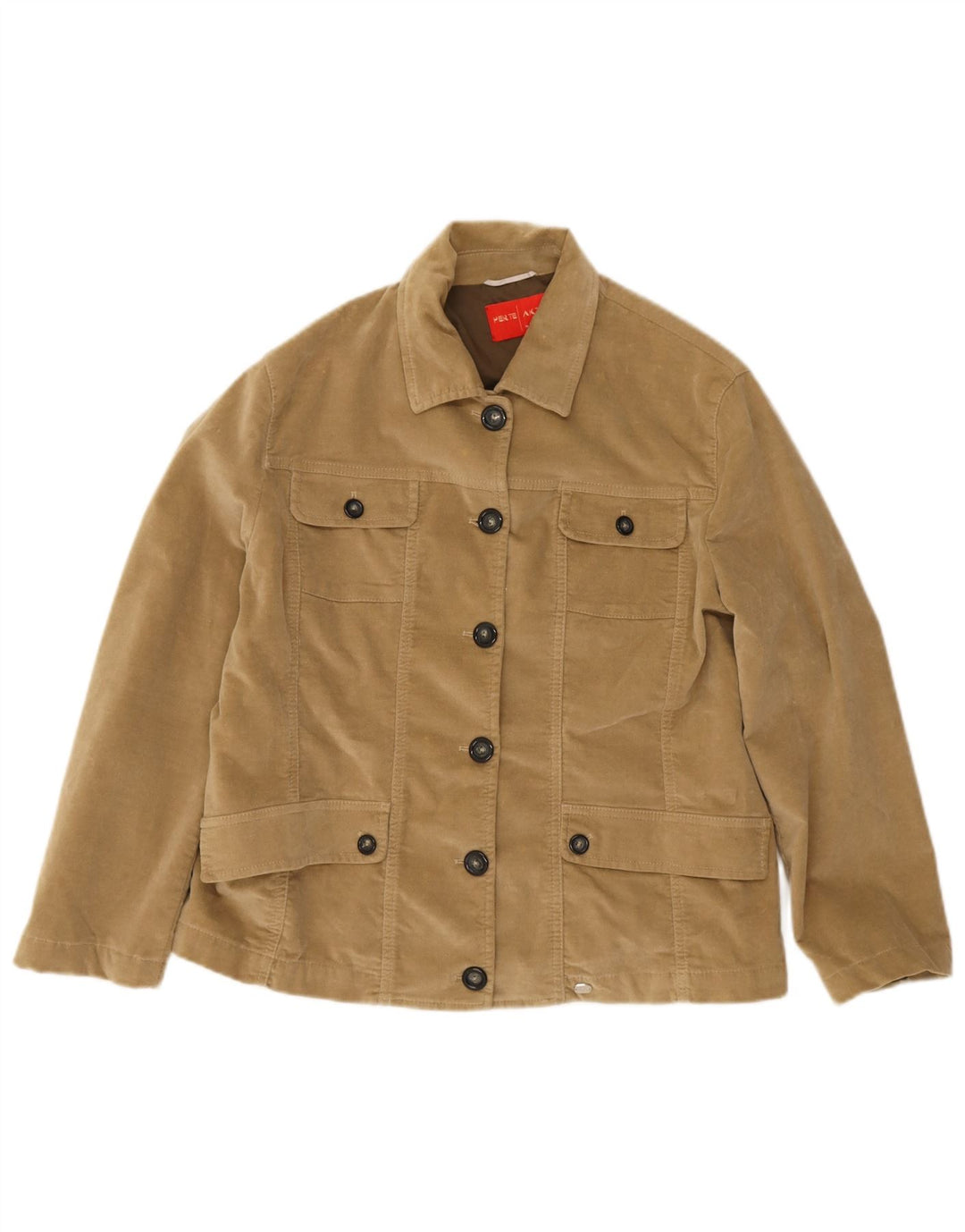 Giacca pratica da donna Krizia UK 16 grande cotone beige