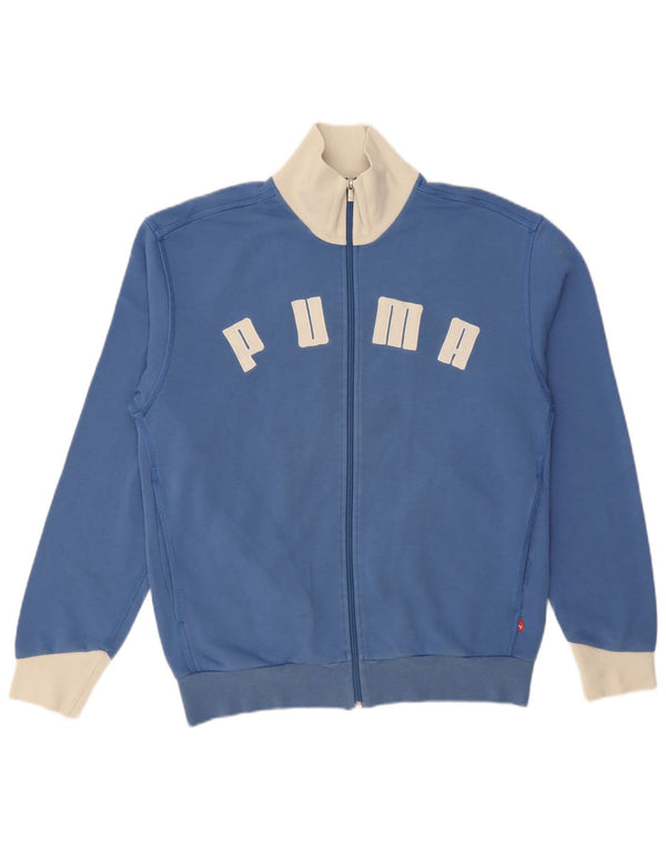 Giacca da ginnastica grafica da uomo Puma Small Blue Colourblock in cotone