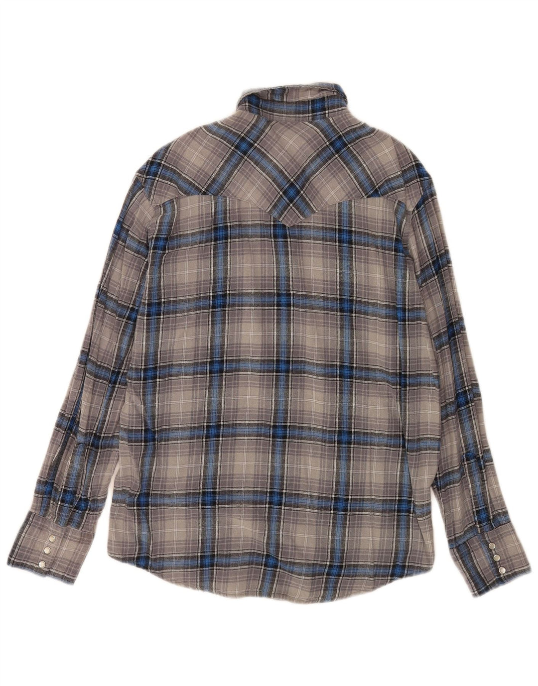 Camicia da uomo in flanella Wrangler, cotone a quadri grigi grandi