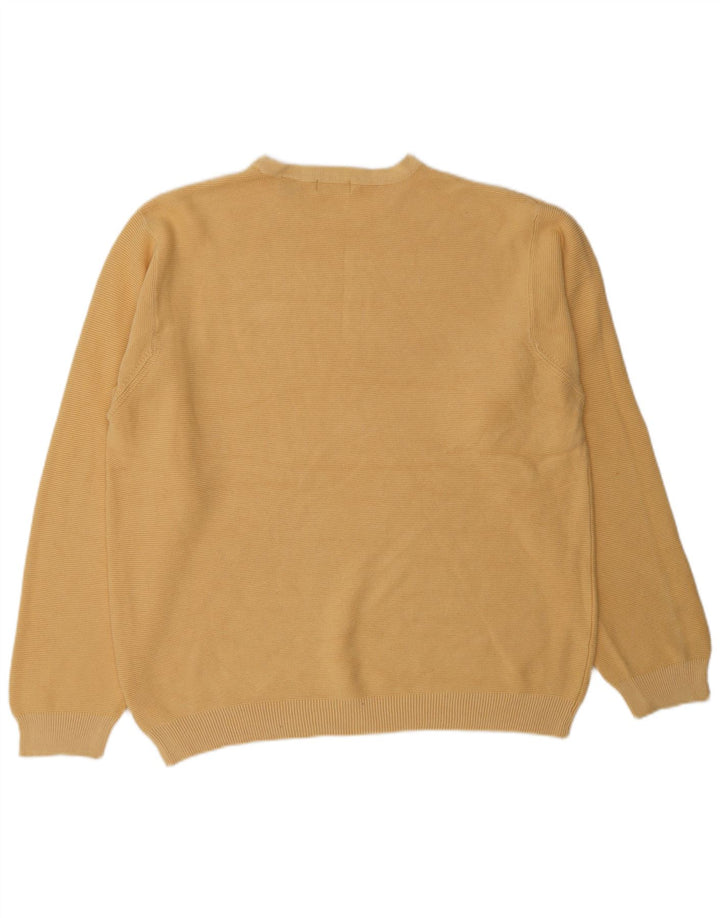 Maglione girocollo da uomo IZOD grande in cotone giallo