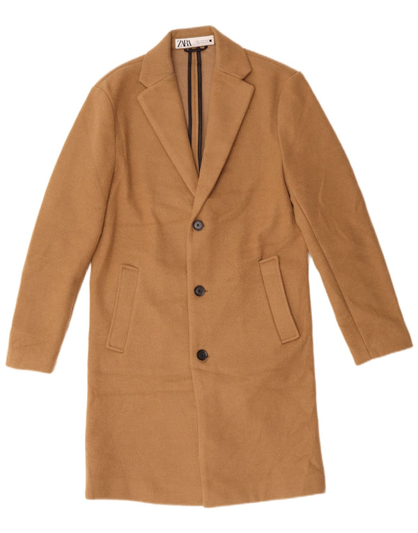 Cappotto oversize da uomo Zara UK 34 XS Poliestere beige