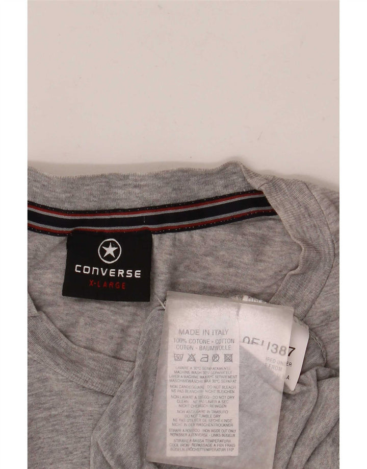T-shirt grafica da uomo Converse Top XL in cotone chiazzato grigio