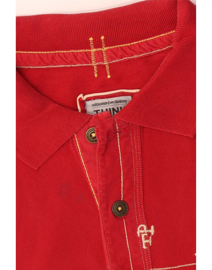 Polo da uomo Think Pink XL in cotone rosso
