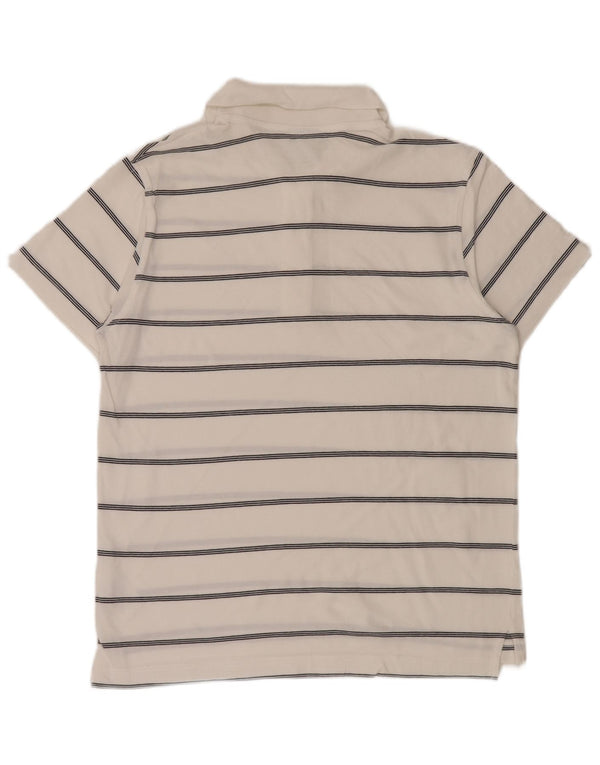 Polo Adidas da uomo UK 40/42 cotone a righe bianche medie