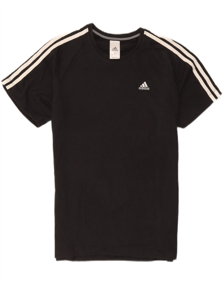 T-shirt Adidas Climalite da uomo Top in cotone nero medio