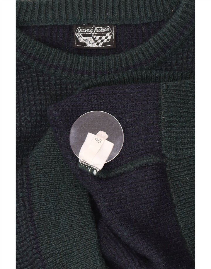 Maglione girocollo da uomo vintage IT 48 piccolo verde