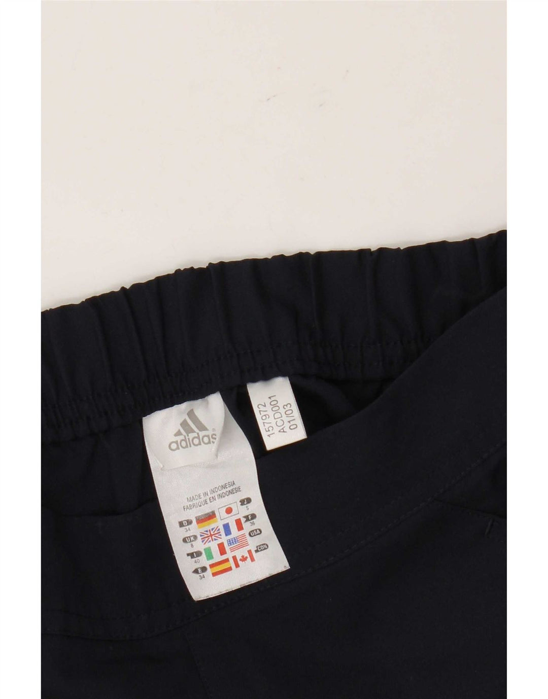 Pantaloncini sportivi da donna Adidas UK 8 Small poliestere blu navy