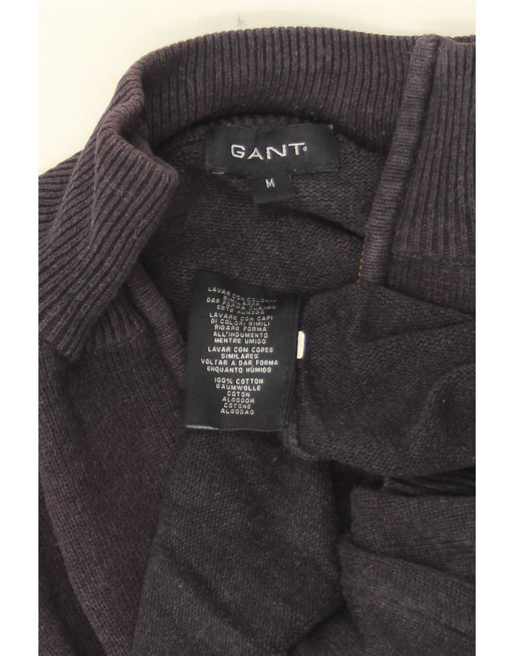Gant Maglione da uomo con zip e collo in cotone medio blu navy screziato