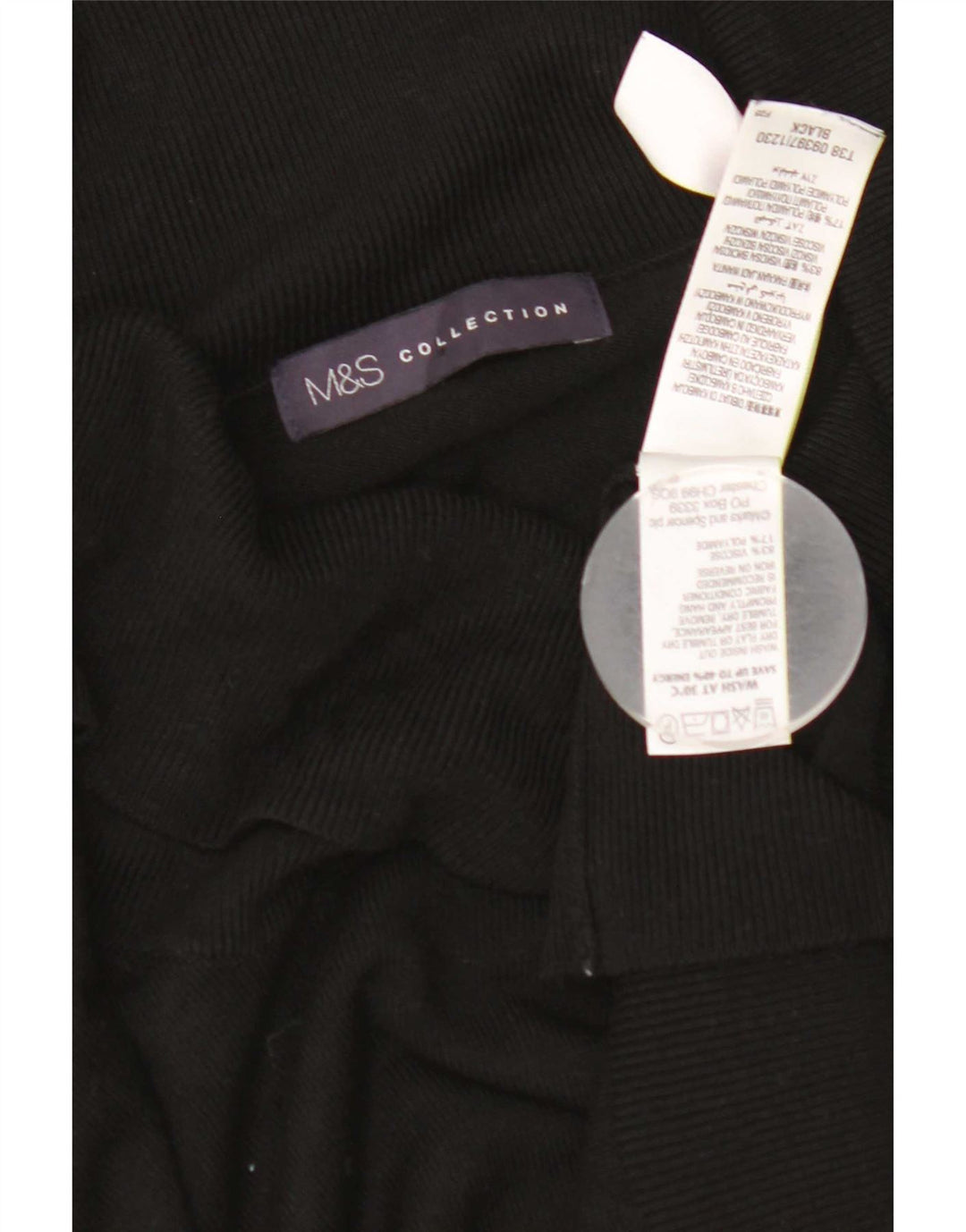 Maglione maglione a collo alto da donna Marks & Spencer UK 12 viscosa nera media