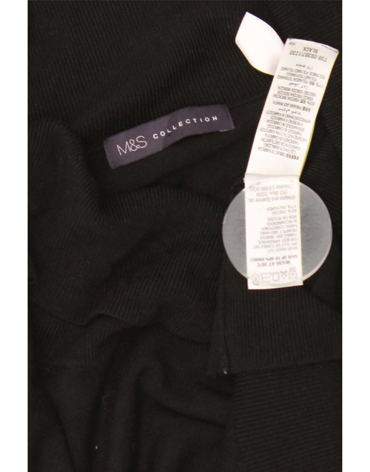 Maglione maglione a collo alto da donna Marks & Spencer UK 12 viscosa nera media