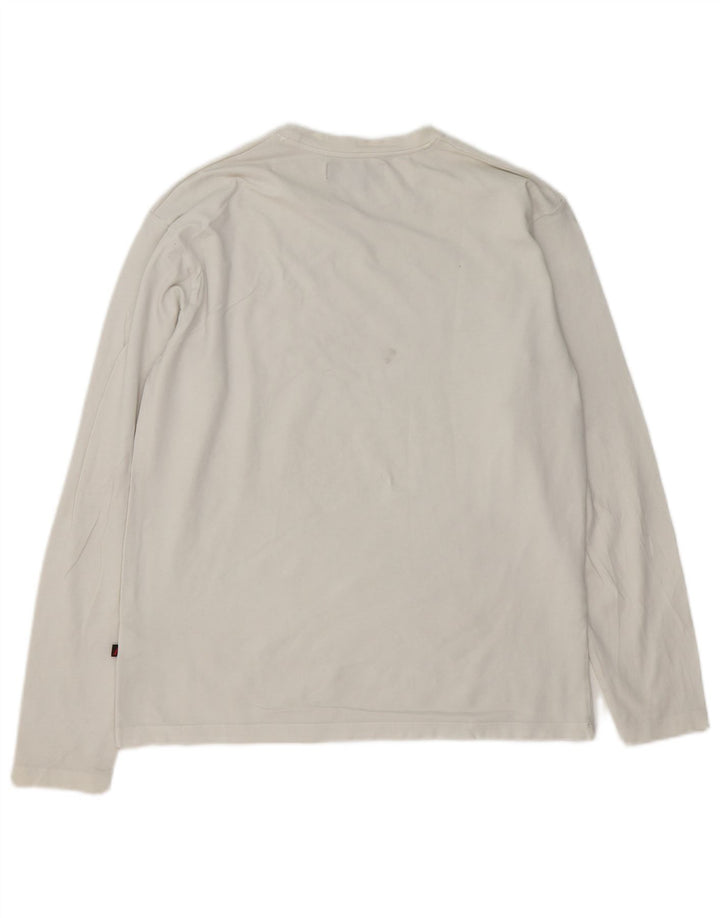 Marlboro Classics Top da uomo a maniche lunghe in cotone bianco medio