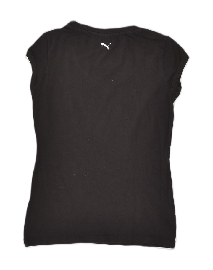 PUMA Womens Graphic T-Shirt Top UK 8 Small Black Cotton | Vintage Puma | Thrift | Second-Hand Puma | Used Clothing | Messina Hembry 