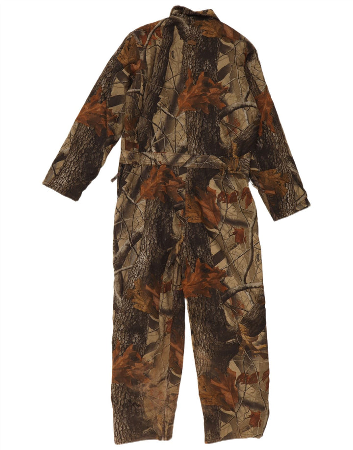 Tuta a maniche lunghe da ragazzo VINTAGE 15-16 anni in cotone floreale kaki