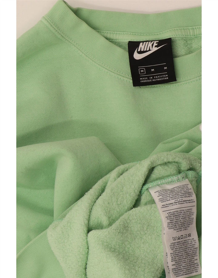 Felpa corta oversize da donna Nike, maglione UK 14, cotone verde medio