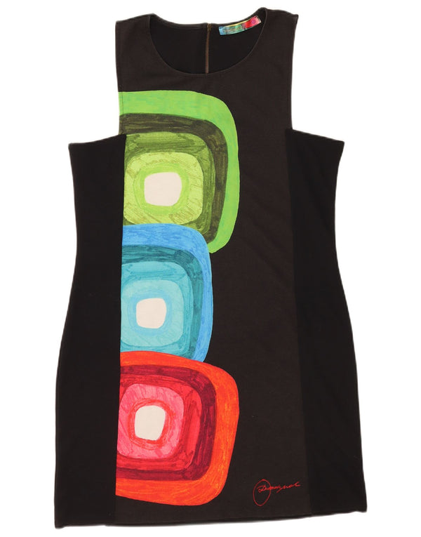 Desigual Abito tubino senza maniche con grafica da donna UK 20 2XL Nero geometrico