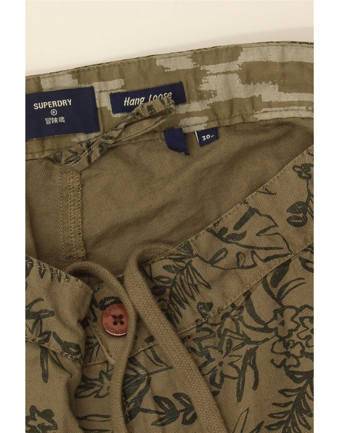 Pantaloncini chino da uomo Superdry W30 medio kaki floreale