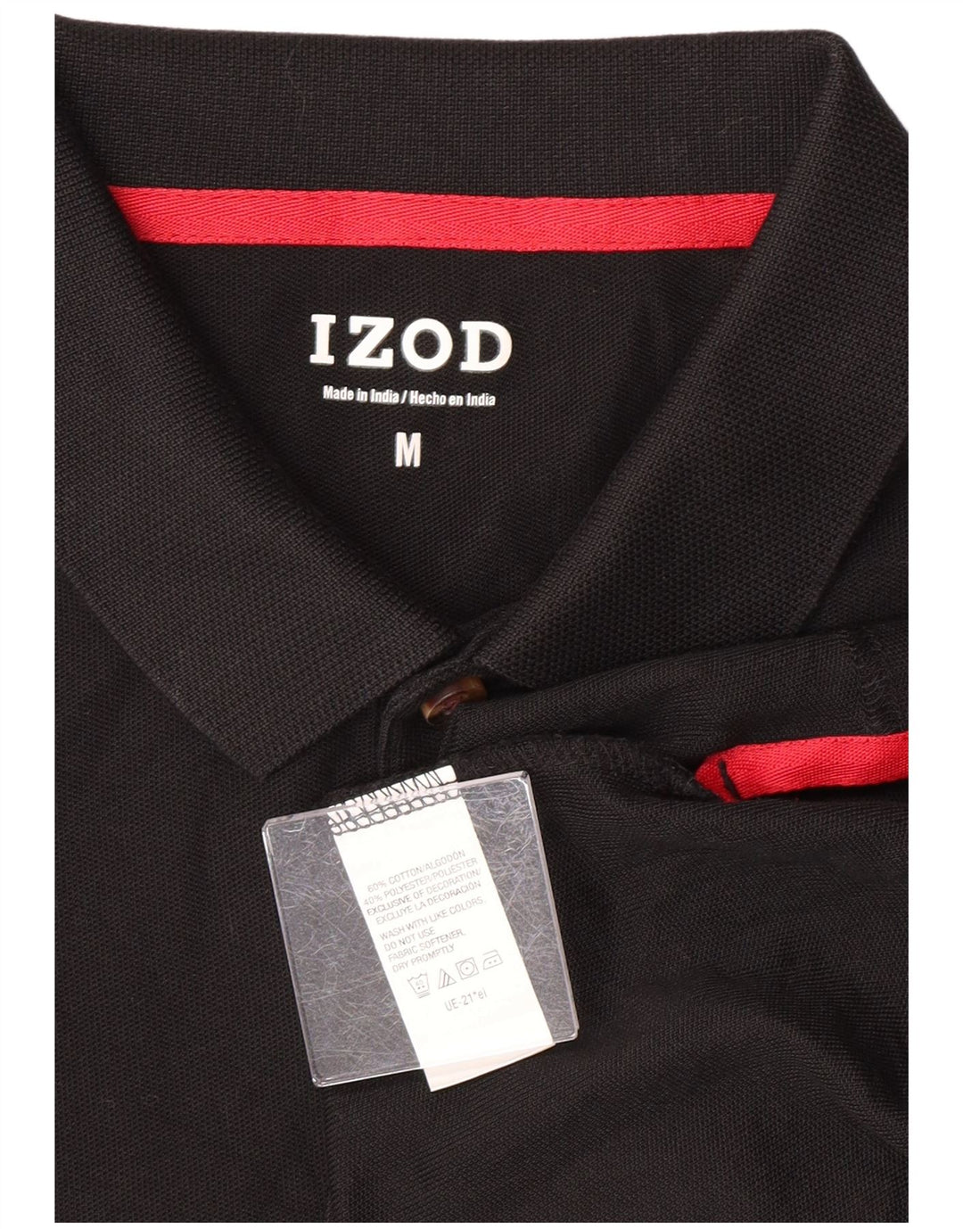 Polo da uomo Izod in cotone nero medio