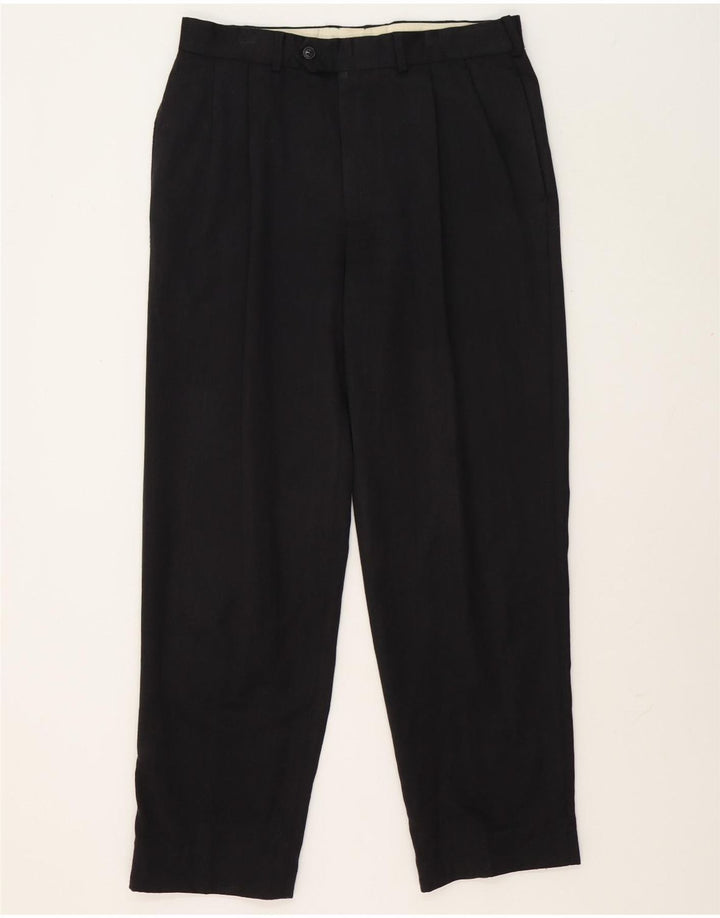 Pantaloni da abito con pegging da uomo Marks & Spencer W34 L30 in lana grigia