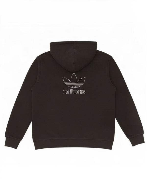 Felpa con cappuccio grafica da uomo Adidas XL in cotone nero