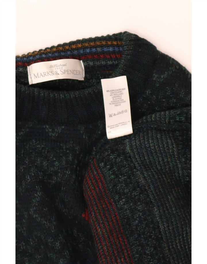 Maglione maglione a collo alto Marks & Spencer da uomo St. Michael verde medio