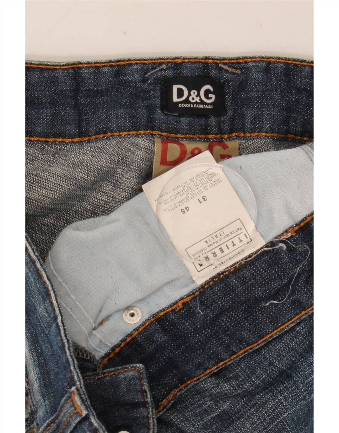Jeans dritti da uomo Dolce & Gabbana W31 L35 cotone blu