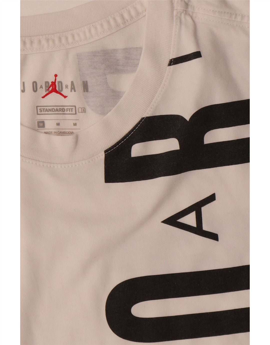 T-shirt grafica da uomo con vestibilità standard Jordan, top in cotone bianco medio