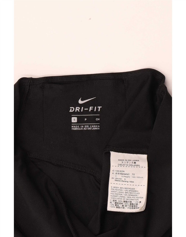 Leggings grafici Nike Dri Fit da donna UK 10 piccoli poliestere nero