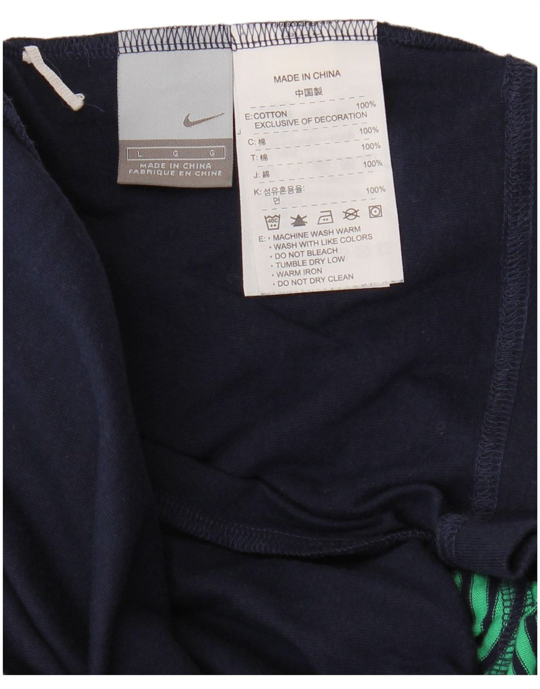 T-shirt da uomo NIKE Top Large in cotone blu navy
