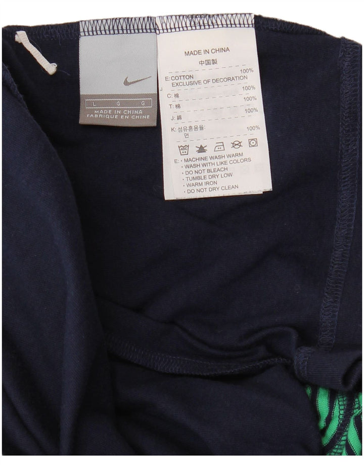 T-shirt da uomo NIKE Top Large in cotone blu navy