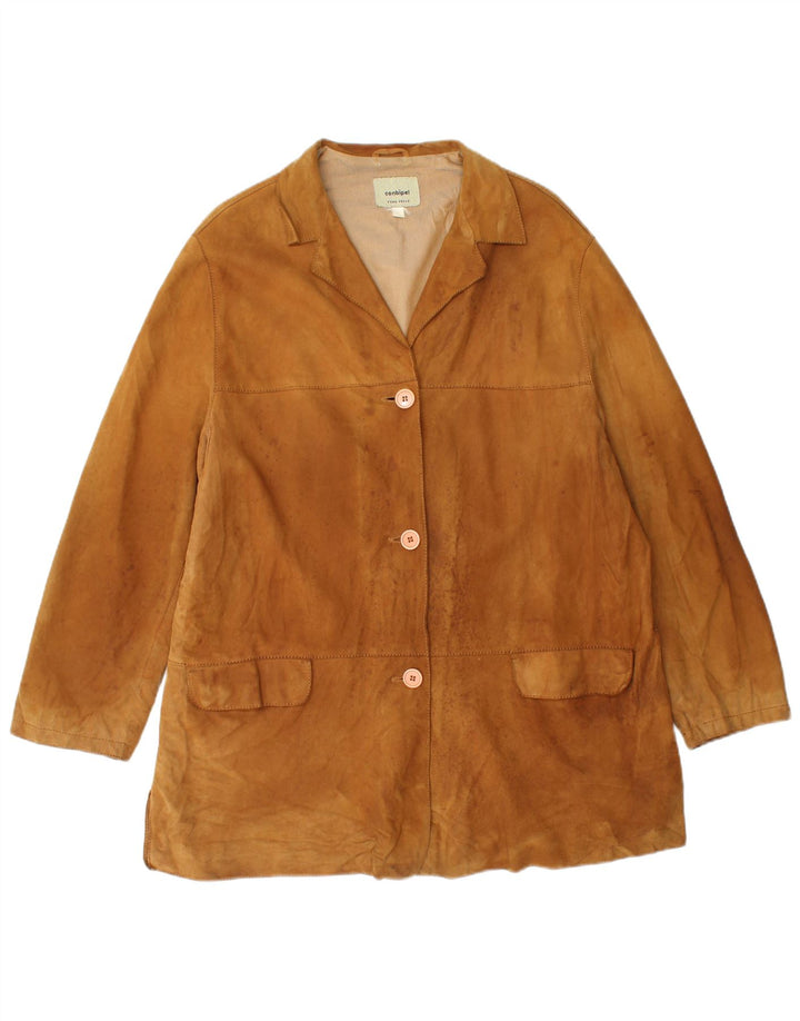 CONBIPEL Womens Suede Jacket IT 50 XL Brown Leather