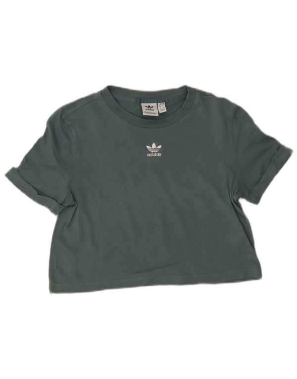 T-shirt corta da donna Adidas UK 8 piccola in cotone verde
