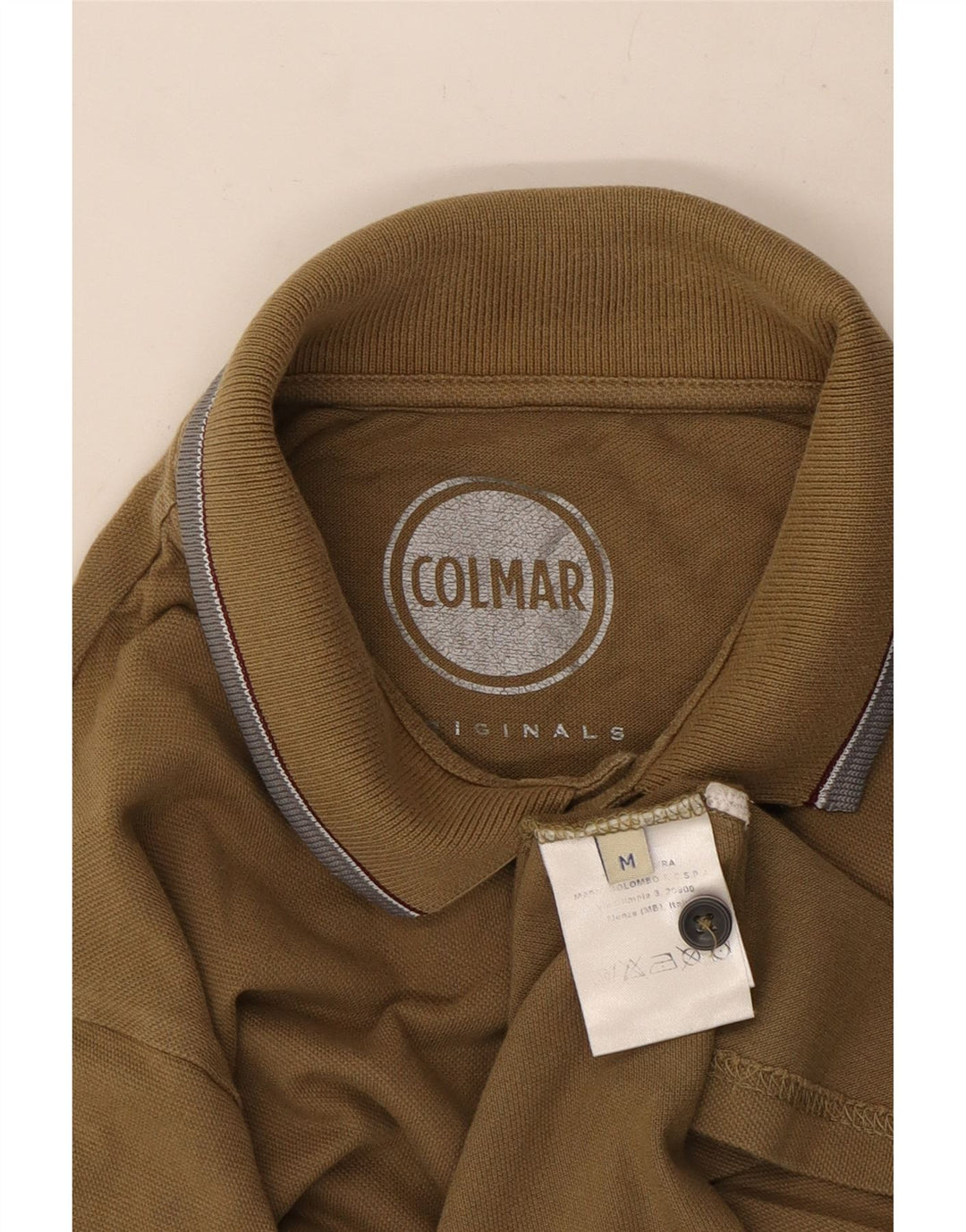 Polo grafica da uomo Colmar in cotone kaki medio
