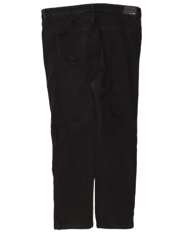 Marks & Spencer Donna The Sophia Straight Jeans UK 18 XL W36 L28 Nero
