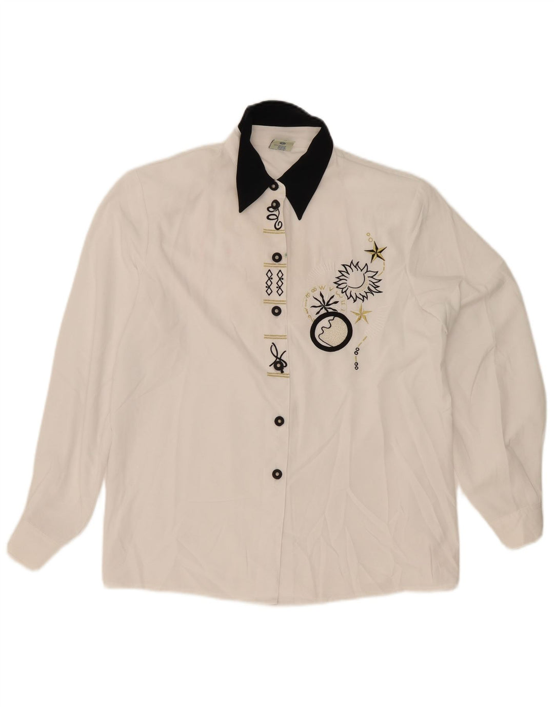 Camicia grafica da donna Yessica EU 40 Poliestere geometrico bianco medio