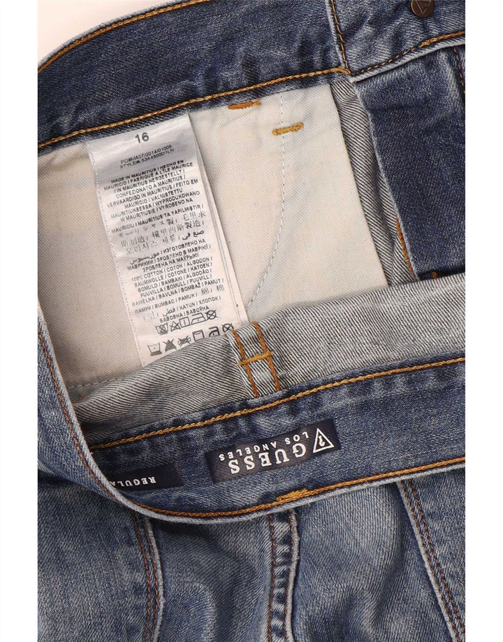 Jeans dritti Guess ragazzo con vestibilità regolare effetto invecchiato 15-16 anni W32 L33 Blu