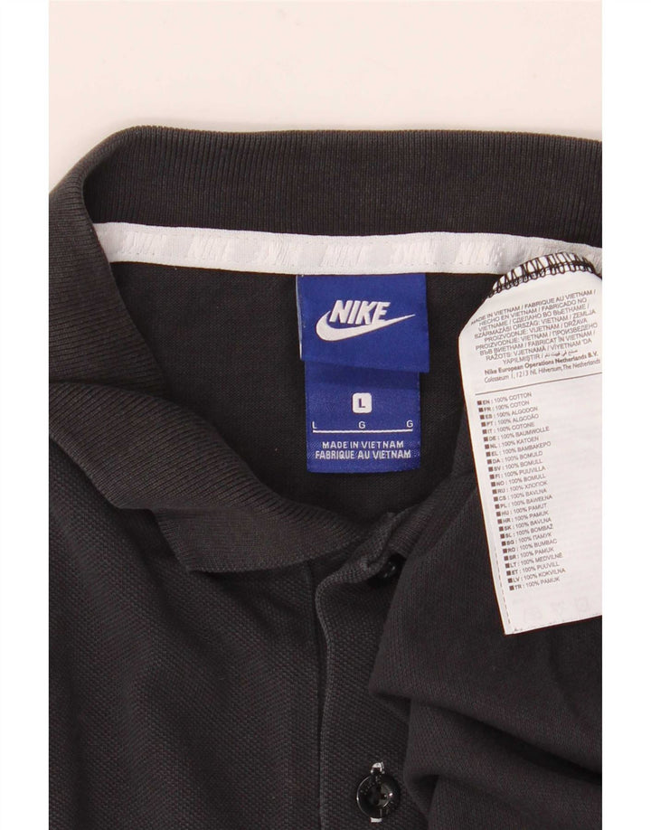 Polo Nike da uomo grande in cotone nero