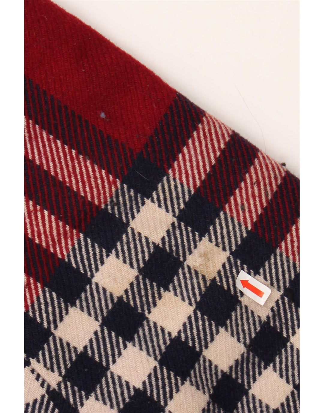 Cappotto con cappuccio da donna BENETTON UK 18 XL lana scozzese rossa