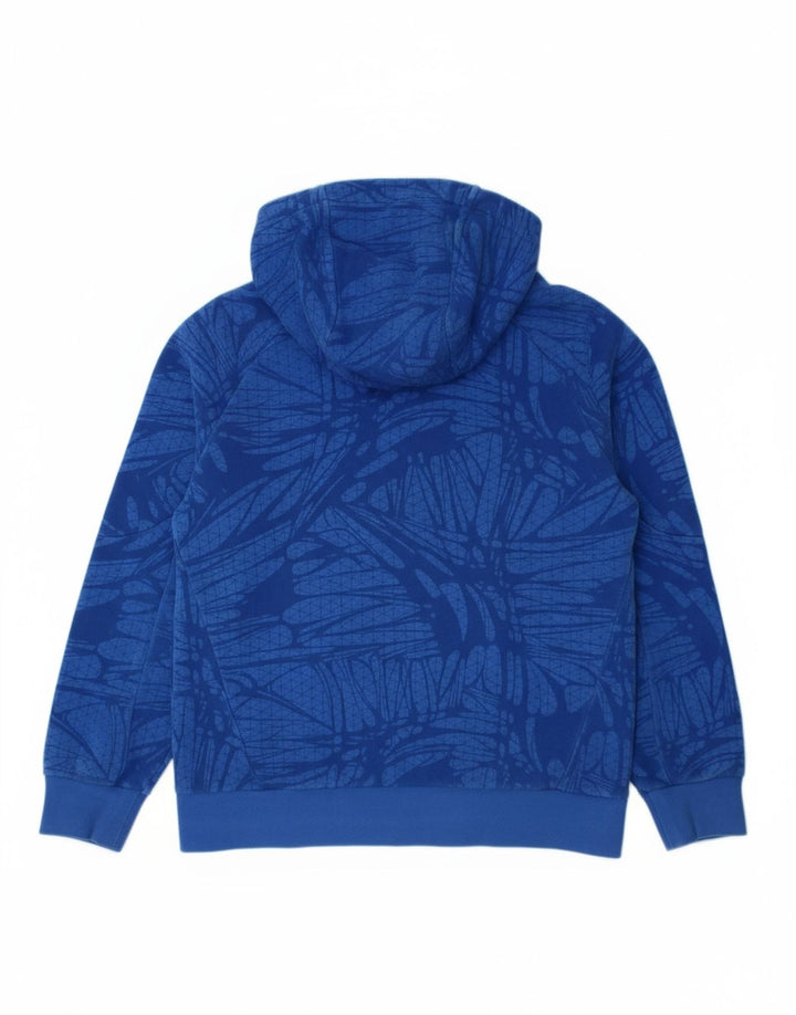 NIKE Boys Graphic Zip Hoodie Sweater 8-9 Years Small  Blue Geometric